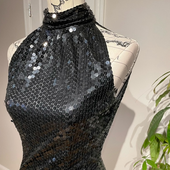 Vintage 50’s Sequins Della Roufogalli Keyhole open back Fit Bodice Shift Sheath - Picture 2 of 5